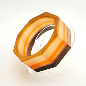 Chicos Wood Resin Bangle Bracelet